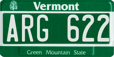 VT license plate ARG622