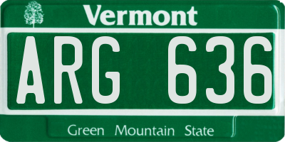 VT license plate ARG636