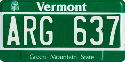 VT license plate ARG637