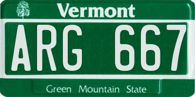 VT license plate ARG667