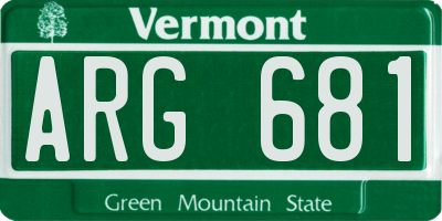 VT license plate ARG681
