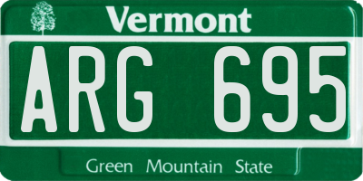 VT license plate ARG695