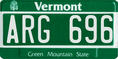 VT license plate ARG696