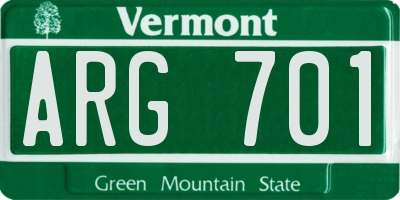 VT license plate ARG701