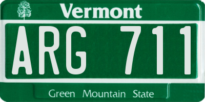VT license plate ARG711