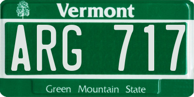 VT license plate ARG717