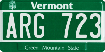 VT license plate ARG723