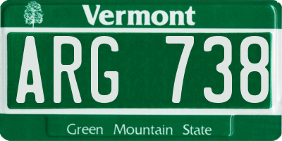 VT license plate ARG738