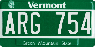 VT license plate ARG754