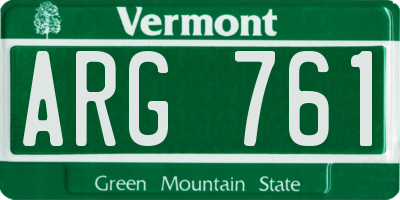 VT license plate ARG761