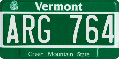VT license plate ARG764