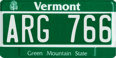 VT license plate ARG766