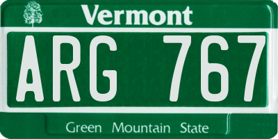 VT license plate ARG767