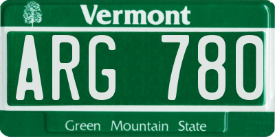 VT license plate ARG780
