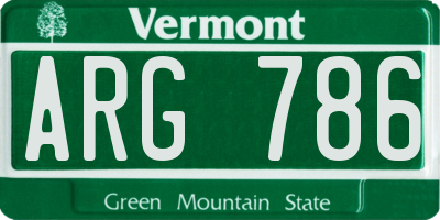 VT license plate ARG786
