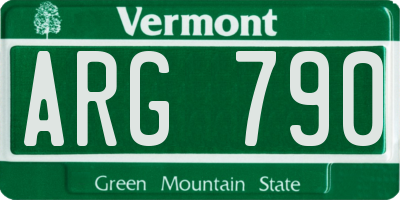 VT license plate ARG790
