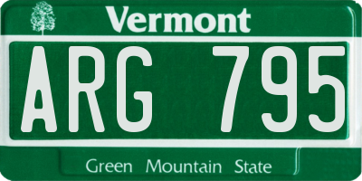 VT license plate ARG795