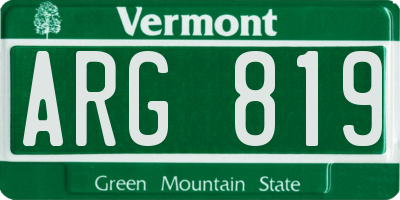 VT license plate ARG819