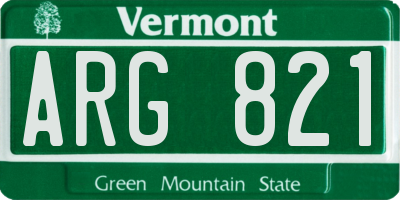 VT license plate ARG821