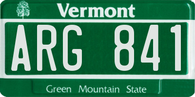 VT license plate ARG841
