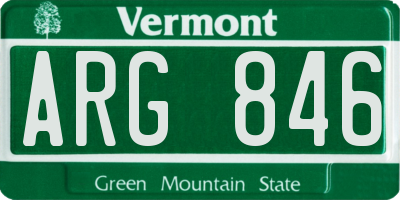 VT license plate ARG846