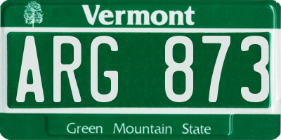 VT license plate ARG873