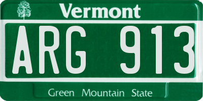 VT license plate ARG913