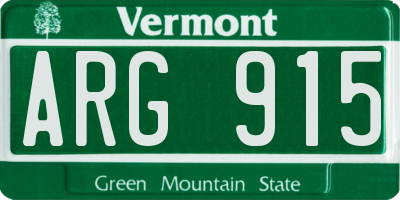 VT license plate ARG915