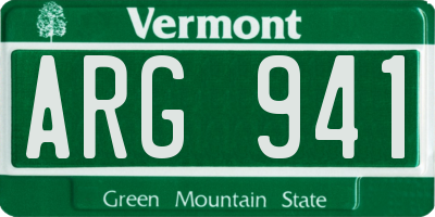 VT license plate ARG941