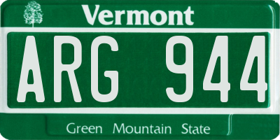 VT license plate ARG944