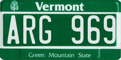VT license plate ARG969