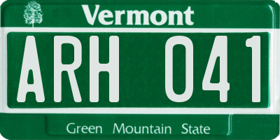 VT license plate ARH041