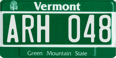 VT license plate ARH048