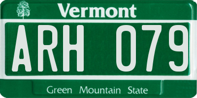 VT license plate ARH079