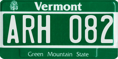 VT license plate ARH082
