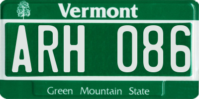 VT license plate ARH086