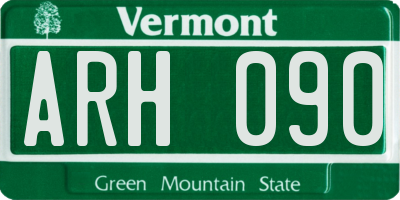 VT license plate ARH090