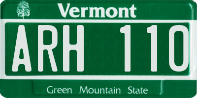 VT license plate ARH110