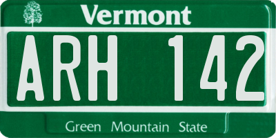 VT license plate ARH142