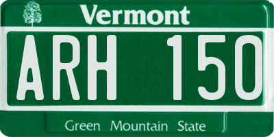 VT license plate ARH150