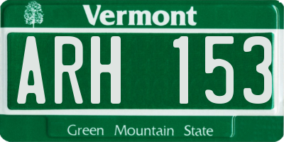 VT license plate ARH153