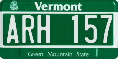VT license plate ARH157