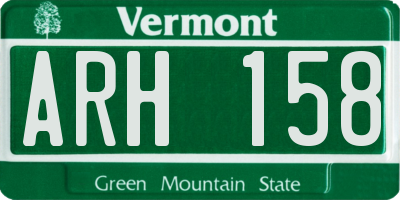 VT license plate ARH158