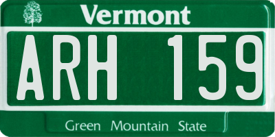 VT license plate ARH159