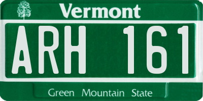 VT license plate ARH161