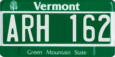 VT license plate ARH162