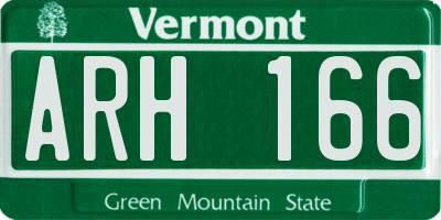 VT license plate ARH166