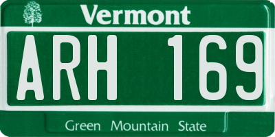 VT license plate ARH169