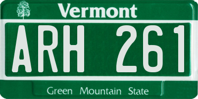 VT license plate ARH261