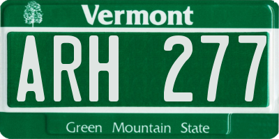 VT license plate ARH277